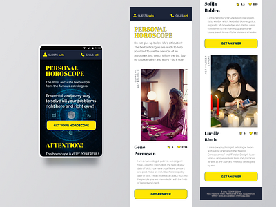 Personal Horo blue design mobile app mobile app design mobile design mobile ui ui yellow