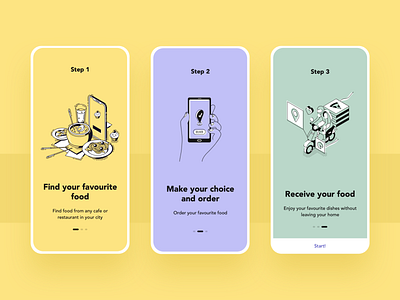 Food Delivery Mobile App application food food app food delivery app mobile mobile app onboarding onboarding illustration onboarding screen onboarding ui slider ui ui design