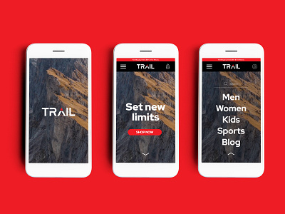 Trail app app app design clean ui home screen loading screen menu design mobile mobile app mobile app design mobile design mobile menu mobile ui mobile web mobile web app mobile web design mobile website responsive design trail ui ui design