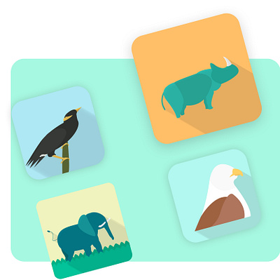 Endangered animals in Indonesia 2d animal character clean design flat flat illustration icon icon set illustration illustrator indonesia line art microstock minimal minimal art pattern vector vector art