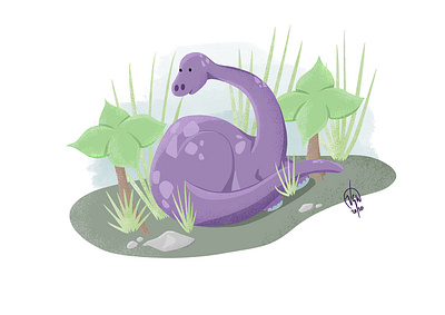 The Purple Dinosaur | Illustration digital digital art illustration