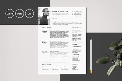 Resume Template / CV clean resume creative resume curriculum vitae cv template download free minimal resume modern modern resume professional resume resume template template