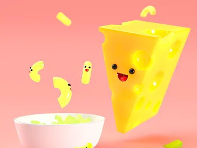 Best Buddies Series - Mac and cheese 3d 3d artist design illustration model ui ux