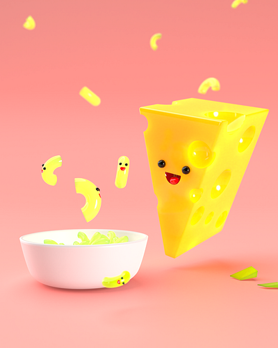 Best Buddies Series - Mac and cheese 3d 3d artist design illustration model ui ux