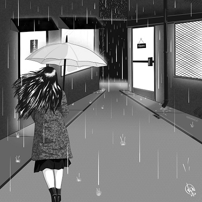 The Ominous Walk comic digital digital art illustration inking manga