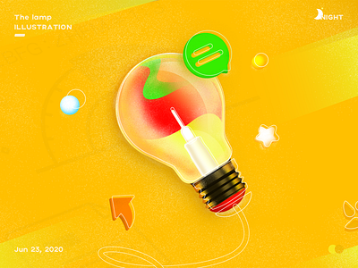 The lamp illustration comments education app illustration share star ui