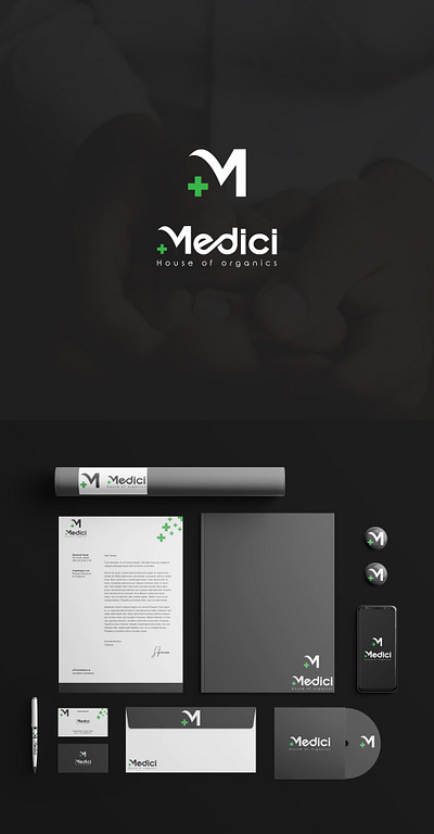 brand identity for Medici House of Organics m logo medical logo medicine logo