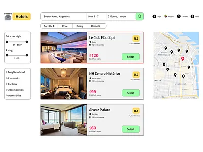 Hotel Booking dailyui invisionstudio ui