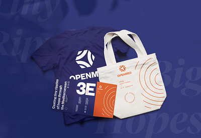 OpenMed branding flyer logo mediterranean radiation tote bag tshirt water wave