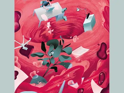 Menstruation in the workplace – II colour editorial editorial illustration illustration menstruation period