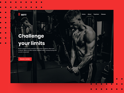 Fitness Landing Page (WIP) clean creative dark dark ui design fitness gym header home page homepage landing page product design sports typogaphy ui ui design ux web web design webdesign