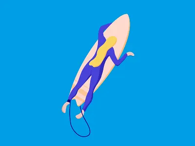 Surf session blond blue character drawing girl ipad ocean procreate sea sport summer surf surfing woman