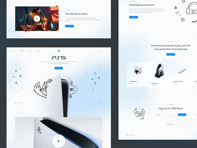 PlayStation 5 Promo Website illustration interface landing page playstation ps5 website