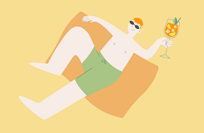 Chillin character design cocktail flat flat illustration illustration illustration 2d illustration art illustrator summer vector