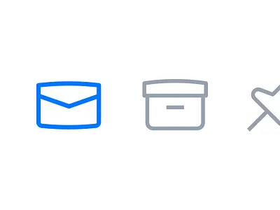 UI icons for an email application application custom icons email freelancer icon design icon designer icon set line icons macos outline icons ui ui icons