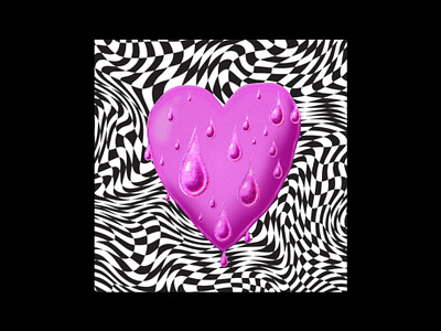 dripping heart beautiful checks collage design drawing dream drip dripping gradients heart illustration love pink punk surreal talisman