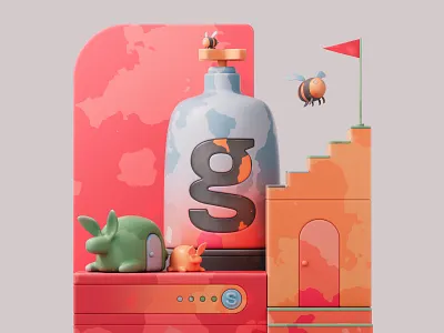 Cologne 3d 3d art abstract adobe c4d cinema4d colors design illustration pastel photoshop redshift redshift3d shapes