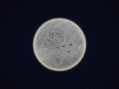 moon 2d animation after effects animation blink blush character cute digital moon short space texture