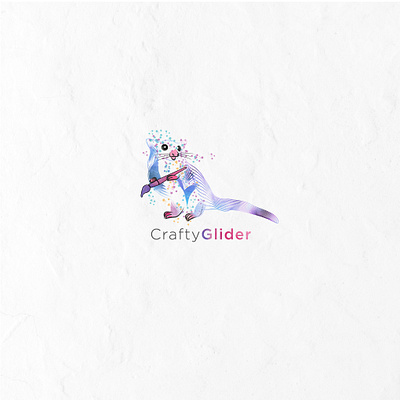crafty glider logo illustration animal crafts glider illustraion lineart popcolors watercolor
