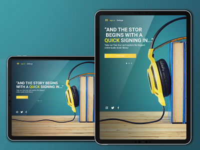 AudioBook app design branding landing page web design