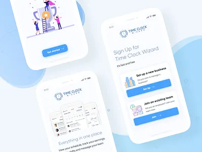 TimeClockWizard. Onboarding cx interface onboarding saas ui ux web app