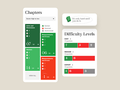 Results Page classes components eduction interface iphone mobile mobile app online result statistics test ui ui design