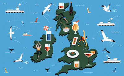 Tincture Bar character city digital editorial folioart illustration london map michael driver