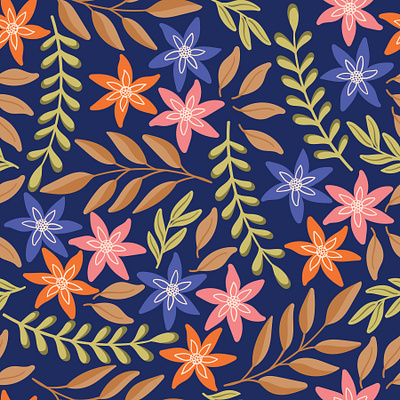 Purple Fresh flowers fabric fabric pattern floral pattern print design repeating pattern seamless pattern surface pattern design surface patttern textile textile design