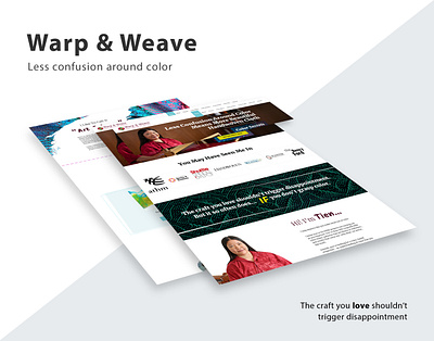 Warp & Weave landing page on mockup desktop branding clean design creative landing minimalistic ui ux website design