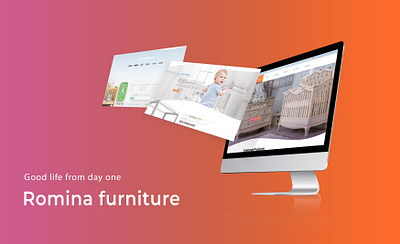 Romina furniture website design landing mockup 2020 branding clean design creative design gradient graphic landing minimalistic trend ui ux website design