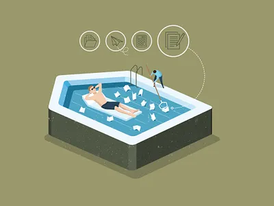 Tax Representation accounting business business man conceptual illustration editorial editorial illustration finances flat flat illustration home illustration isometric lifestyle man pool relaxing summer swimming swimming pool tax