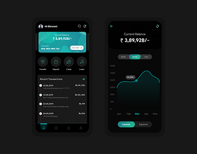 Dark theme (Banking App) android app ui app app design app ui application design bank mobile app ui ui design ux