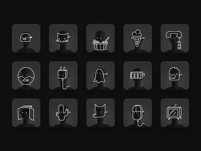 Illustrations for anonymous users black character flat illustration line