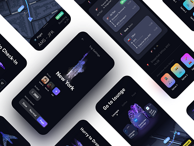 Travel App Collection airlines avatar business travel flights itinerary new york travel app