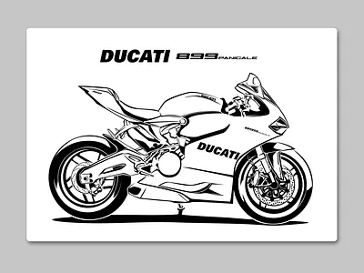 Line Art Ducati 899 Panigale ducati illustrations line lineart panigale