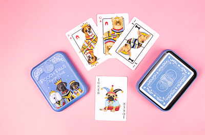 Pooch Pals Playing Cards branding character character design design illustration illustrator logo packaging packaging design packaging mockup