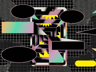 In app messaging chat gradient illustration message messaging pattern phone phone app screen texture