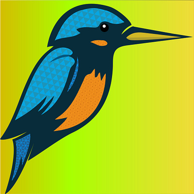 kingfisher bird design icon illustration logo minimal pattern design vector