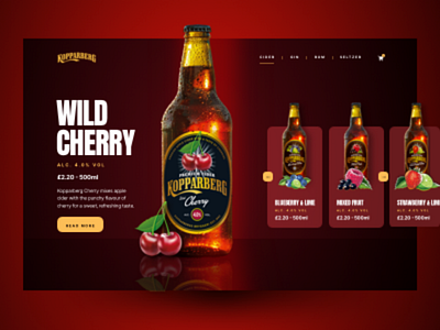 Kopparberg UI Concept alcohol colour desktop interface ui user ux