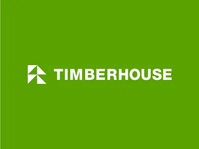 TIMBERHOUSE brand mark branding geometric green hotel house identity logo design minimalist logo motel simple logo design timber tree tree house treehouse woods