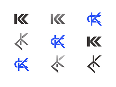 KC monogram Collection blue branding business logo icon k monogram kc monogram kc monogram letter logomark modern logo monogram personal branding