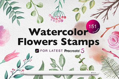 Procreate Watercolor Flowers Stamps app art drawing flower stamps flowers ipad pro paint painting pencil procreate procreate app procreate watercolor stamp stamps watercolor watercolor brush watercolor brushes watercolor flowers watercolor stamp watercolor stamps