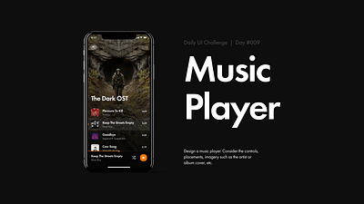 Player — Daily UI #009 app app design app ui design minimal music music app music streaming player playlist streaming app ui ux