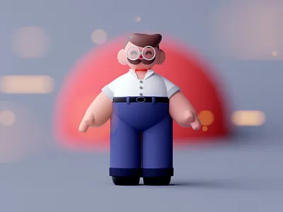 Mustache character characterdesign cinema 4d game illustration isometric octane