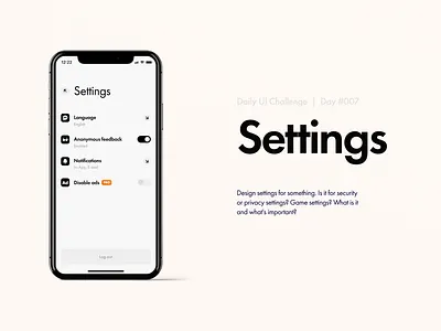 Settings — Daily UI #007 app app design app ui design minimal settings ui ux
