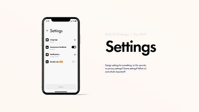 Settings — Daily UI #007 app app design app ui design minimal settings ui ux