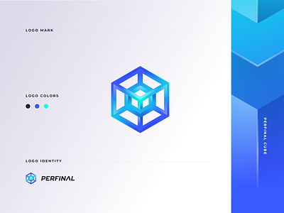 Perfinal cube blue brand brand design branding corporate cube cube logo cube logotype green identity into logo logo mark logodesign logotype logotypes tesseract tesseract logo web