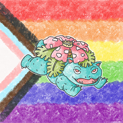 Overgrow with Pride fan art illustration ipad pro pokemon pride