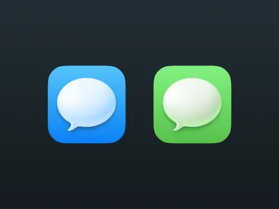 Messages app bubbly depth design figma fun icon ios mac shadows shiny wwdc