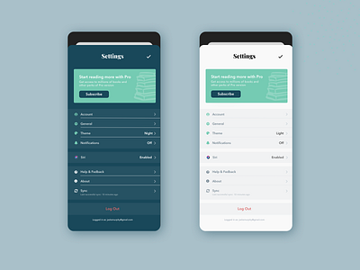 Settings Modal app dark mode dark theme details light mode light theme mobile ui settings settings ui ui ui design ux